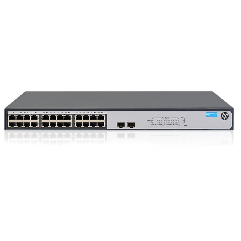 Switch HPE Aruba 1420 24G 24 portas Gigabit RJ-45 2 slots SFP+ JH018A